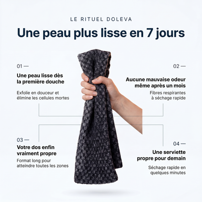 Serviette de douche exfoliante Doleva