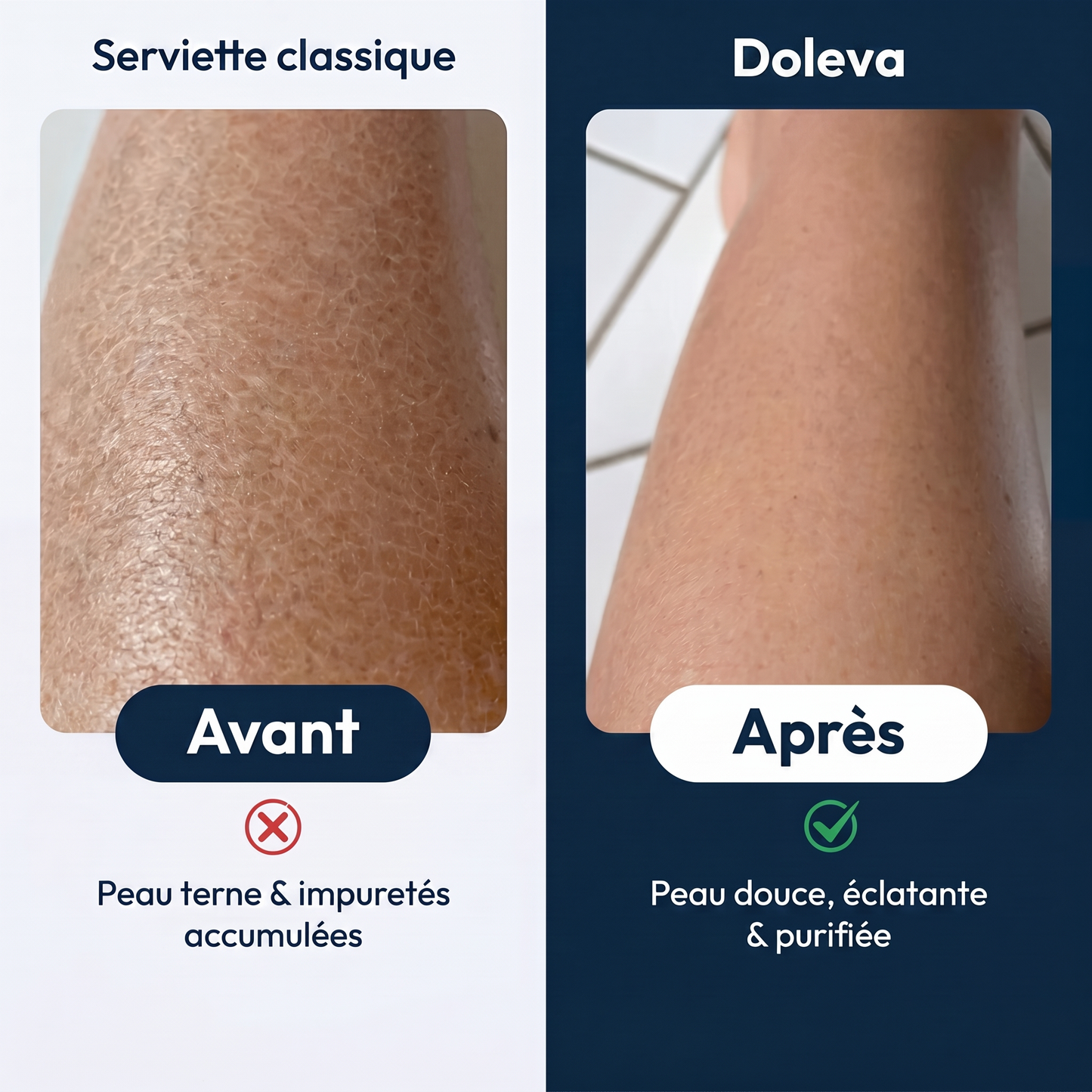 Serviette de douche exfoliante Doleva