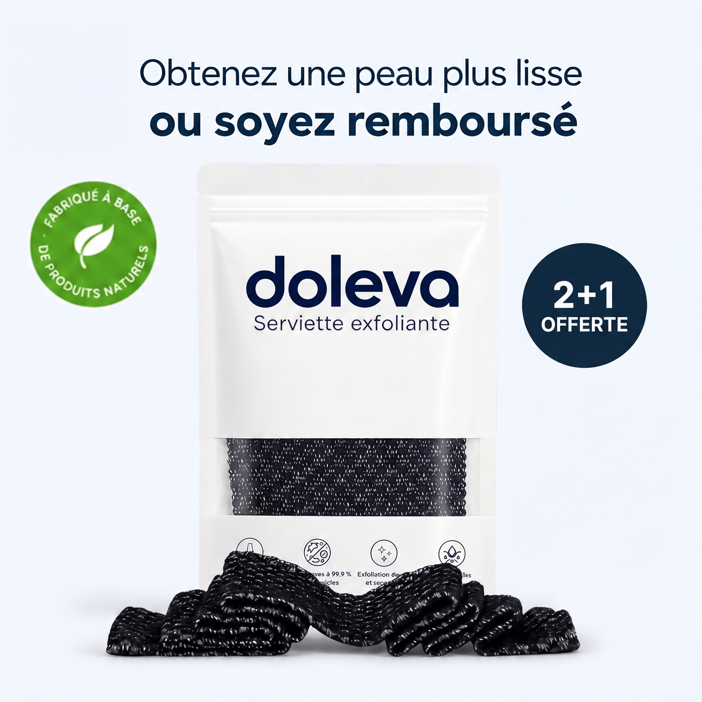 Serviette de douche exfoliante Doleva