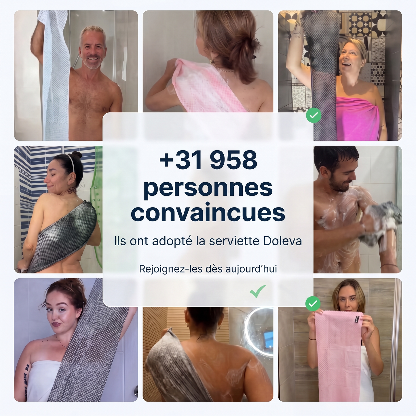 Serviette de douche exfoliante Doleva